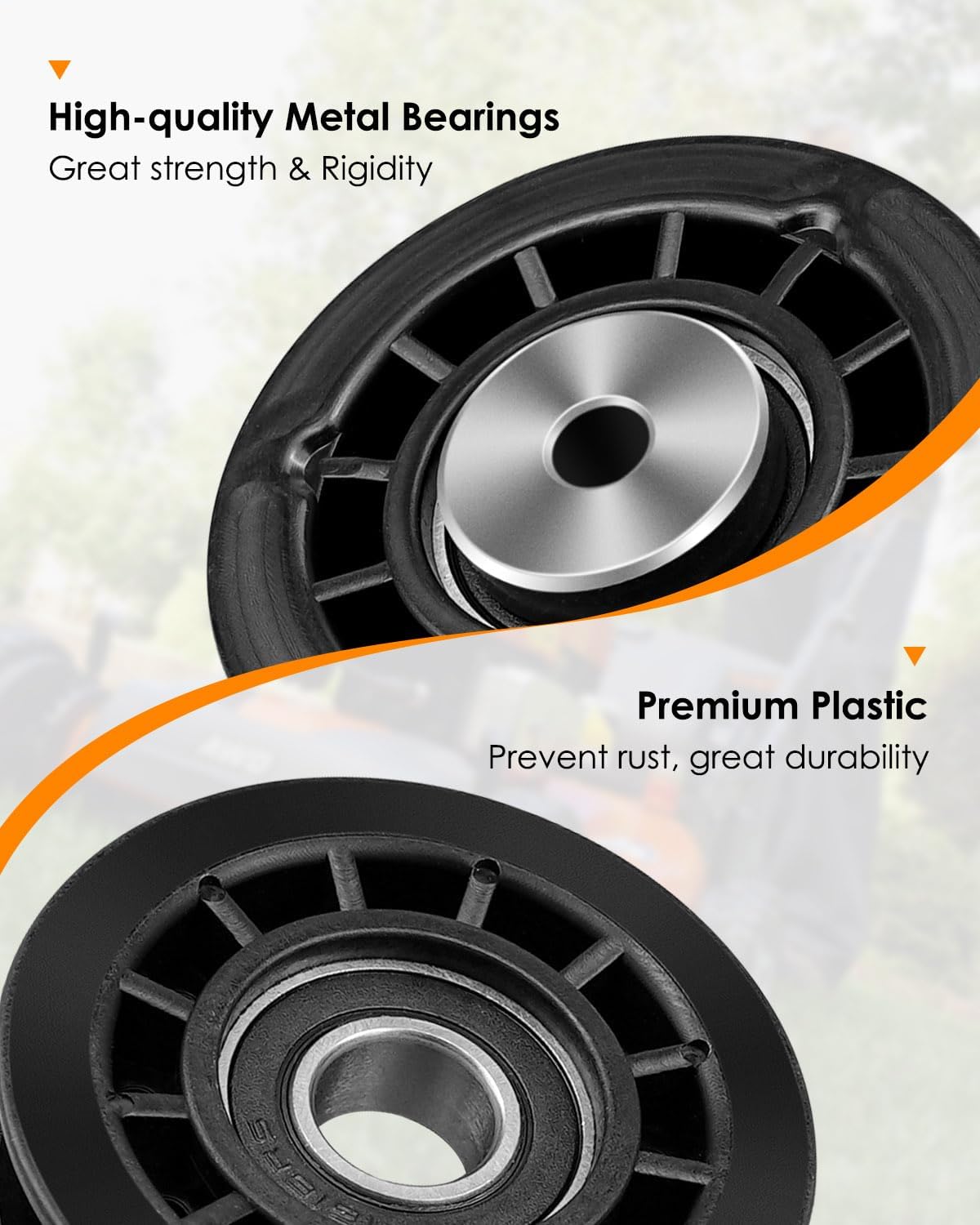 587969201 & 2 587973001 Lawn Mower Idler Pulley with 580364609 Belt Compatible With Husqvarna AWD Belt Repair kit, Pulleys Belt Kit Fits for LC356VB LC221RH, L 321AHX L, 321AH Model, Replace 580364603