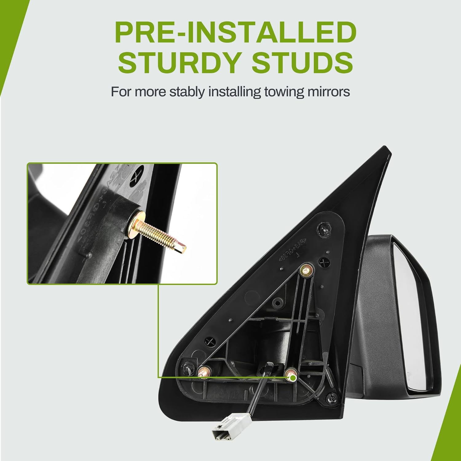 AUTOSAVER88 Door Mirror Compatible with 2007-2013 Tundra Right Passenger Side Mirror with Power Heated Manual Folding