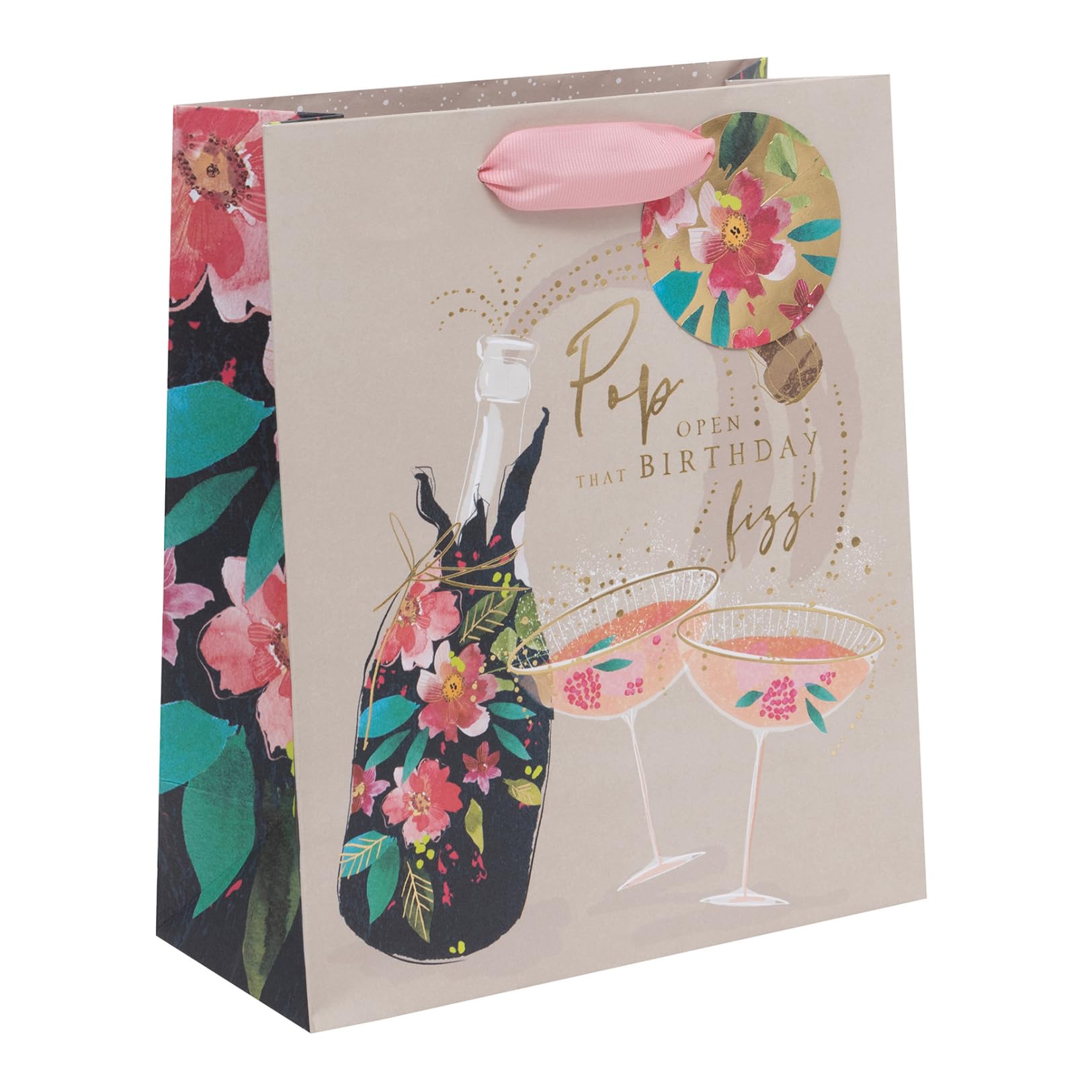 Ballyhoo Medium Happy Birthday Gift Bag Fizz, 25.3 x 21.5 x 10.2 mm, Multi-coloured