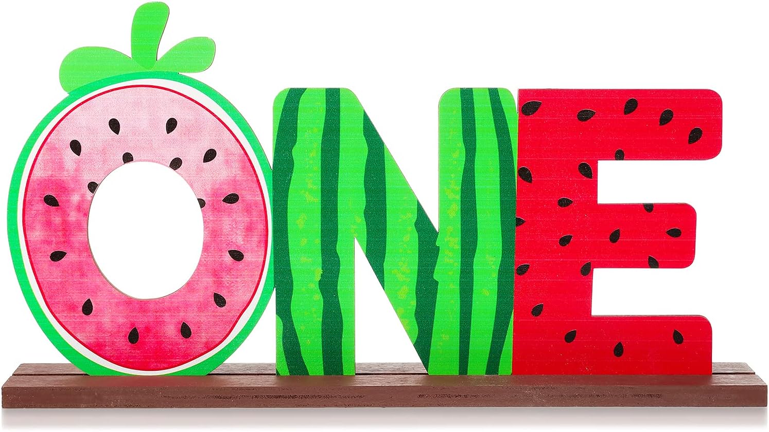 Watermelon One Letter Sign Wooden Table Center Decorations Watermelon Theme First Birthday Centerpieces Logo Party Decor for One in a Melon Summer Fruit Photo Props One Year Old Baby Shower