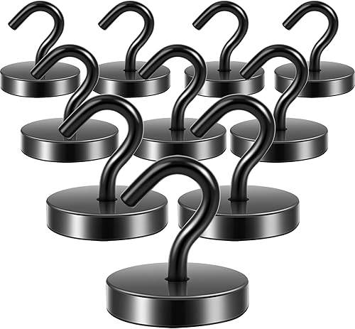 Miniatura 25 de Neosmuk - Ganchos magnéticos, elementos esenciales para cruceros, ganchos magnéticos resistentes de 40 libras+ para cabinas de crucero, plateado