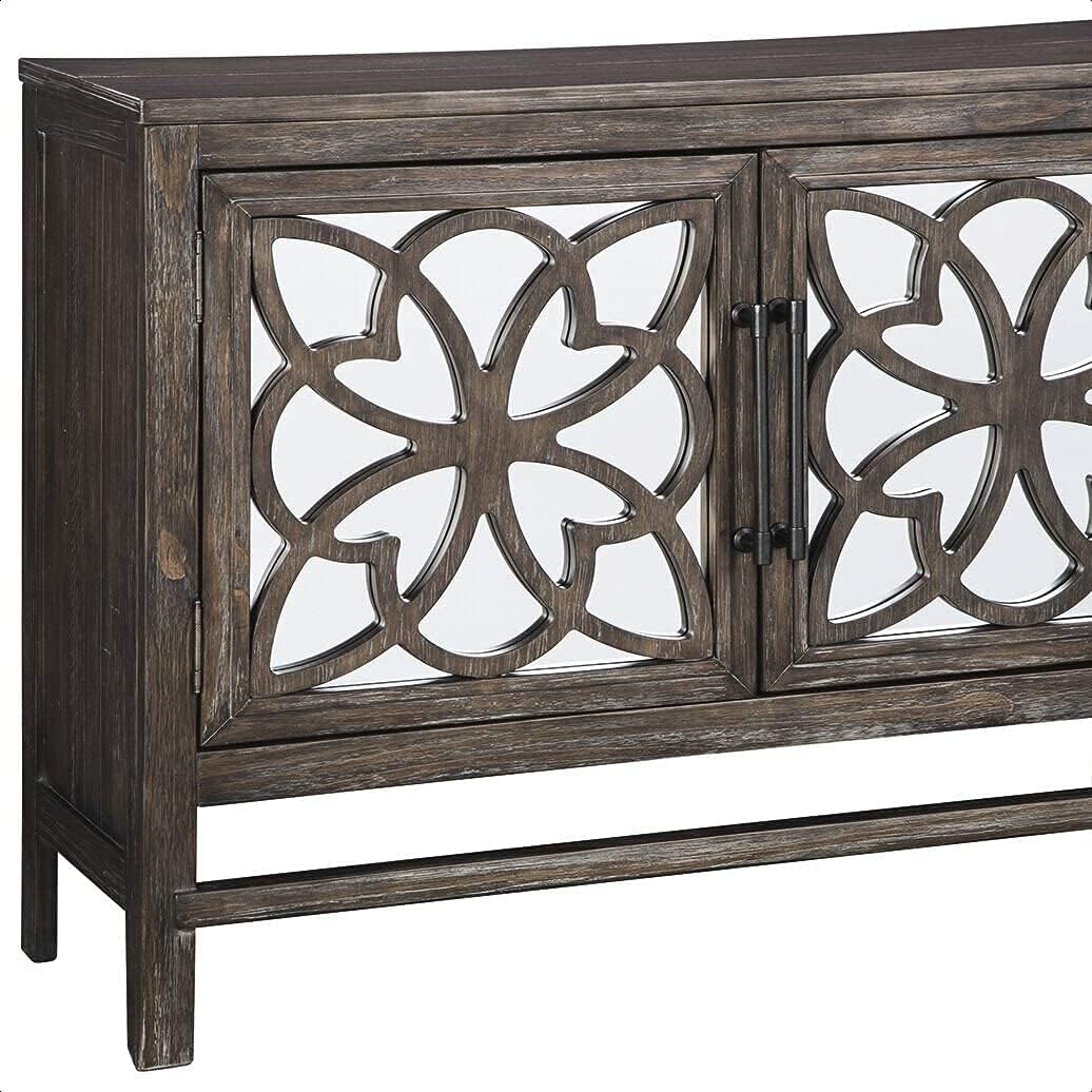 Main Material: Manufactured Wood, Storage Features: Cabinets Included; Glass Doors; Shelves Included; Adjustable Shelves