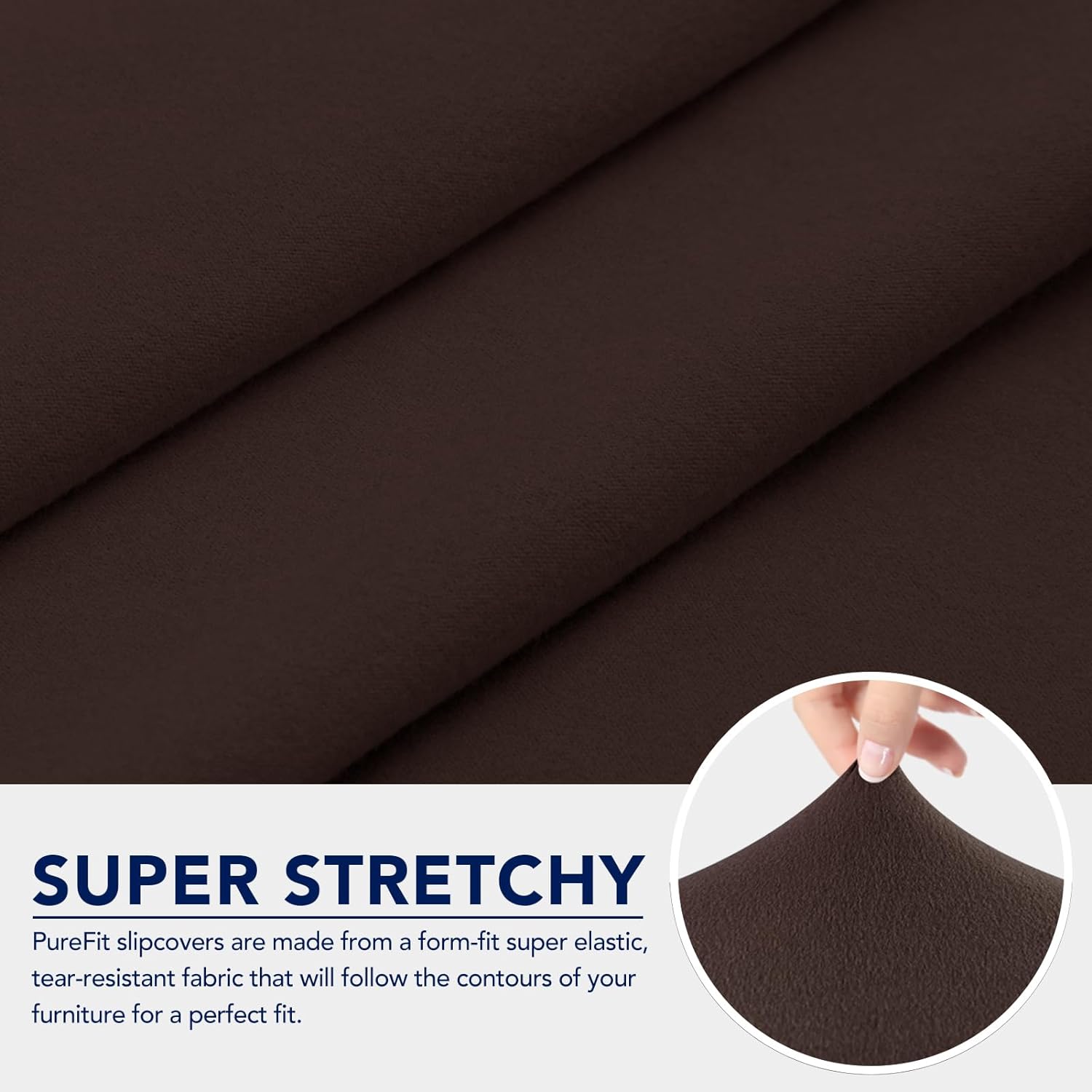 PureFit 100% Dual Waterproof Couch Cover Slipcovers for Couches and Sofas - Stretch Non Slip Fleece Sofa Covers Washable, Leakproof Furniture Protector for Kids, Pets, Dog (Sofa, Chocolate)