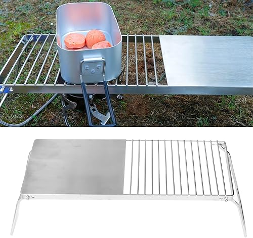 Miniatura 2 de Parrilla plegable portátil para fogata al aire libre, parrilla de acero inoxidable con una bolsa de almacenamiento, parrilla de fogata y parrilla