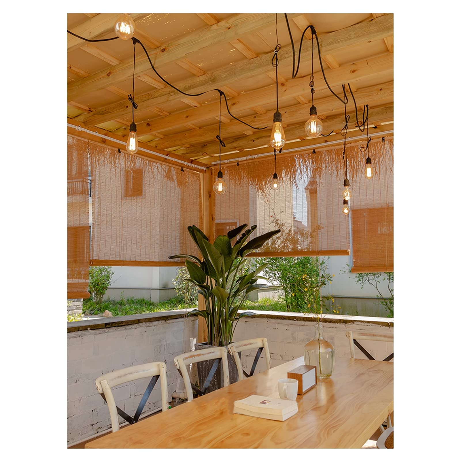 Tapparella Avvolgibile Bamboo, Tende in Bambu da Esterno,Tende A Rullo per Interni,Oscurante Traspirante Tenda,per Giardino Balcone Porta Finestra,W85xH180cm/W33.46xH70.87in