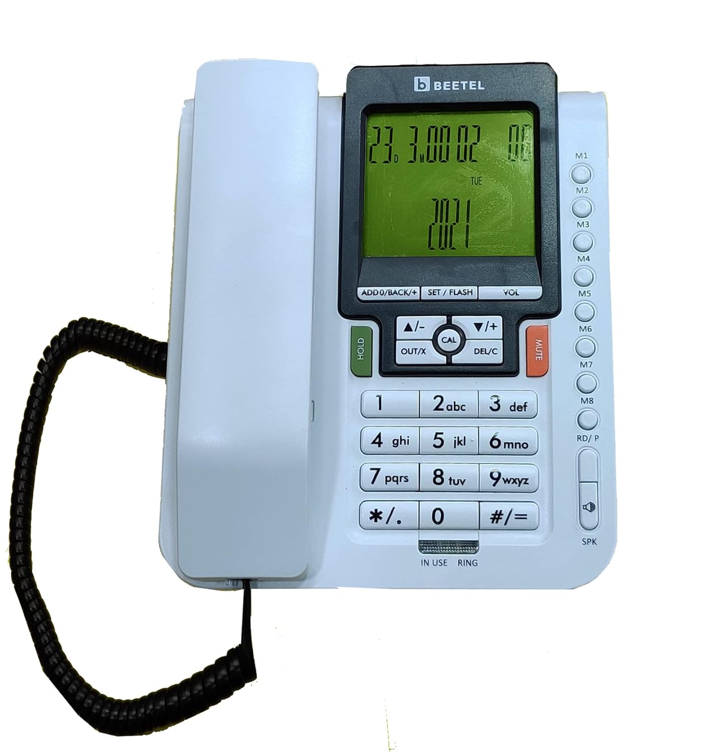 BEETEL M71 Caller ID Phone IWTH Large LCD Display (White) Amazon.in