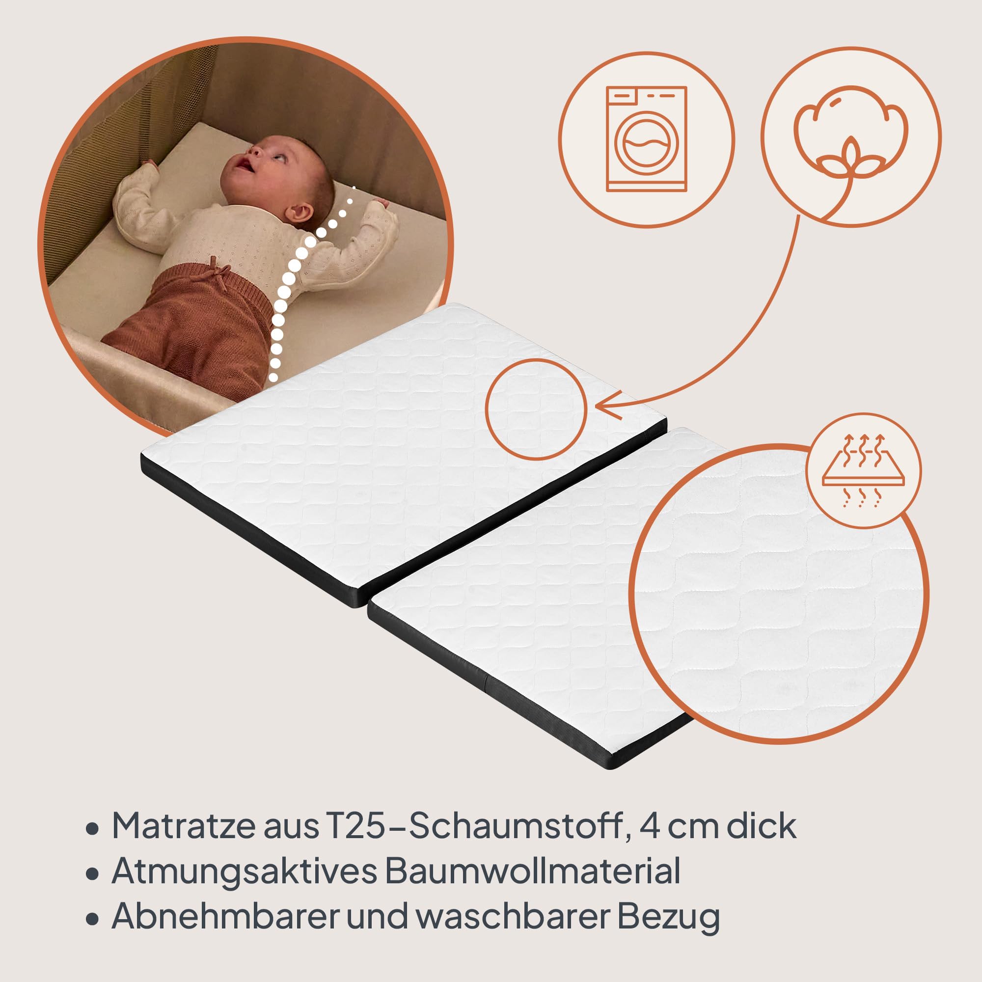 Lionelo Alice 3-in-1 Reisebett Laufgitter 0-15 kg Schaumstoffmatratze 2 Höhenstufen faltbar Seiteneinstieg Reisetasche