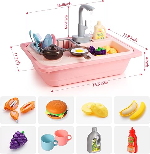 Miniatura 3 de Asweets Juguetes para fregadero de cocina que cambian de color, juguetes para fregadero para niños pequeños con agua corriente, juguetes de juego de