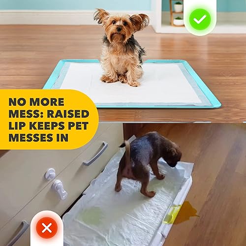 Miniatura 4 de TidyFriend - Bandeja para almohadillas de entrenamiento de 24 x 24 pulgadas, soporte de silicona para almohadillas de entrenamiento para cachorros,