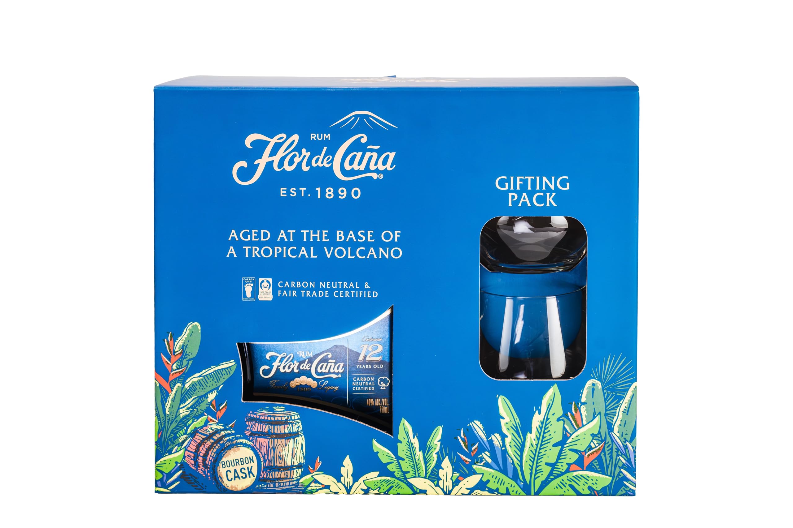 Flor de Caña 12 Year Rum Gepa + 2 Gläser