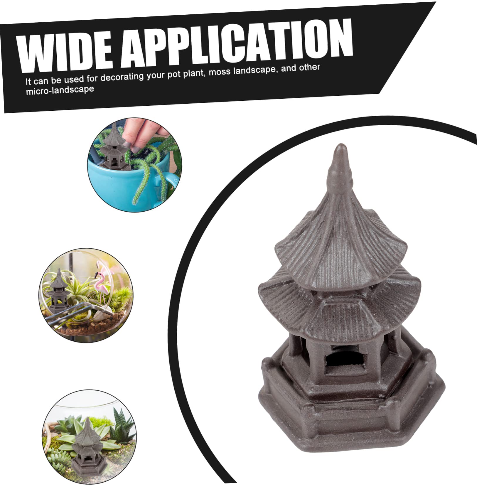 OFFSCH Ceramic Tower Decor Simulated Rockery Ornament Mini Garden Flowerpot Decoration Aquarium Micro Landscape for Home Office Tea Room - Image 2