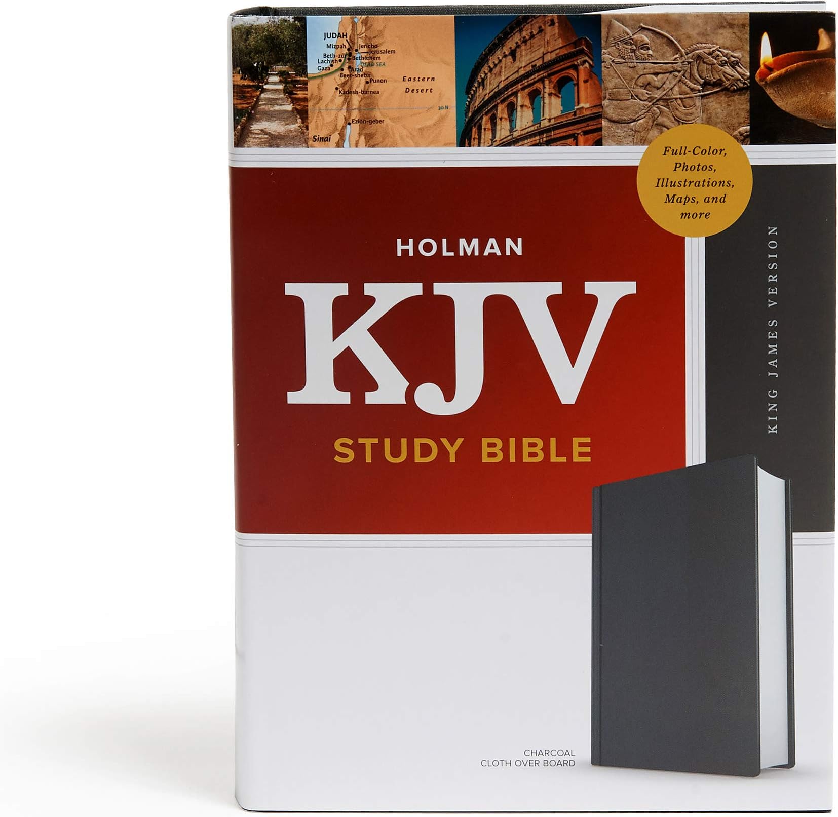 KJV Study Bible, Full-Color, Charcoal Cloth Over Board
