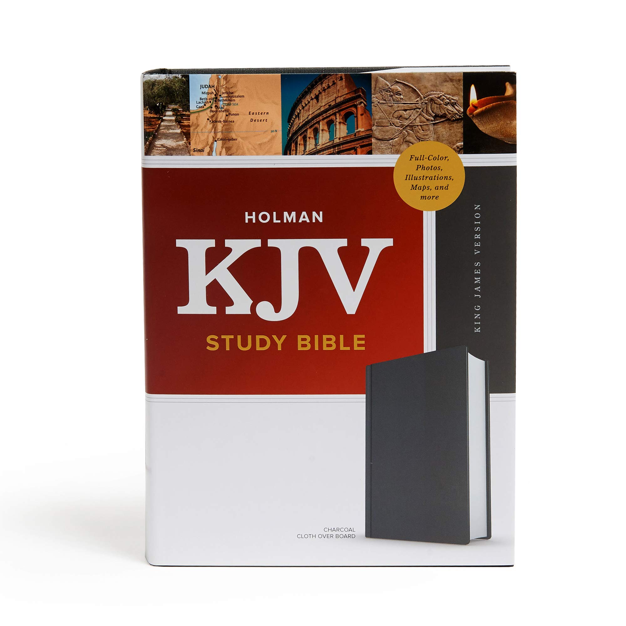 KJV Study Bible, Full-Color, Charcoal Cloth Over Board, Red Letter, Pure Cambridge Text, Study Notes and Commentary, Illustrated, Articles, Word Studies, Outlines, Timelines, Easy-to-Read MCM Type