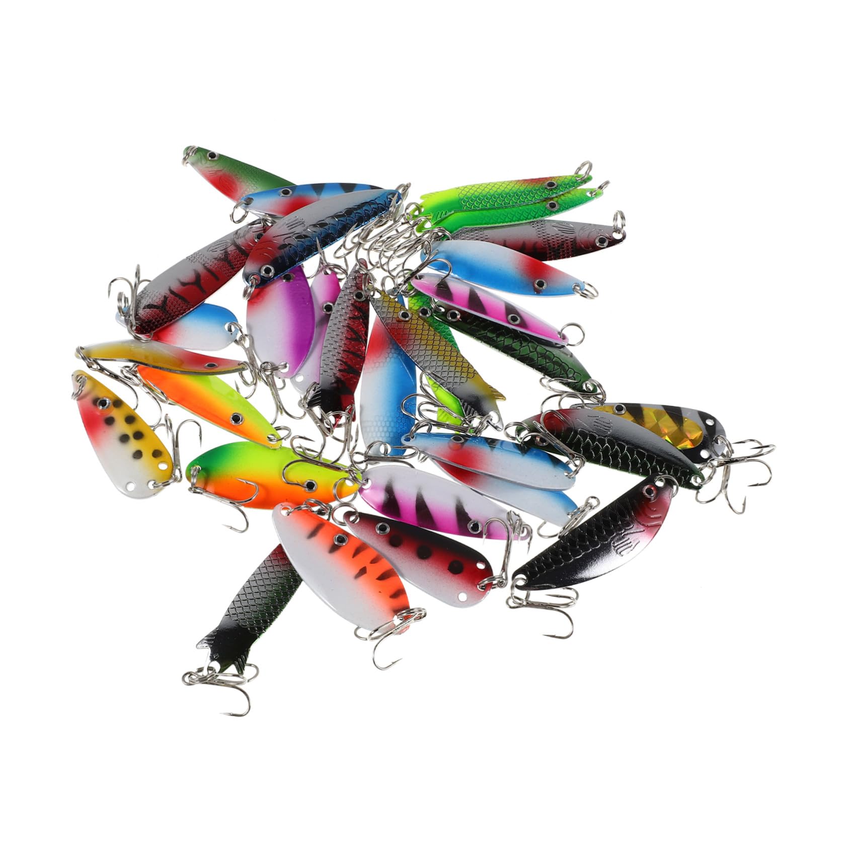 Toyvian Señuelo de Pesca de Hierro con Lentejuelas, Pez, 30 Piezas
