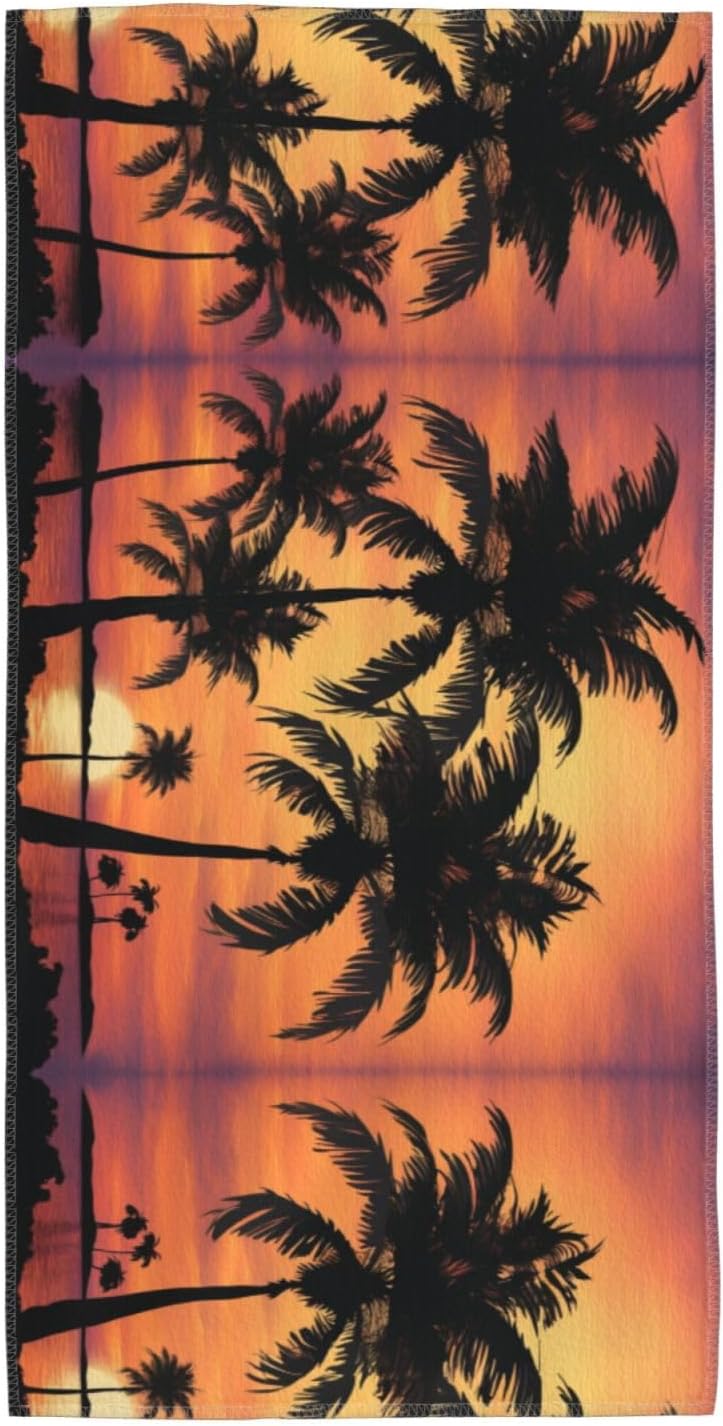 Palm Tree Print Hand Towels for Kitchen, Decorative Bathroom Towels Decor Farmhouse Cute for Men Women Gifts