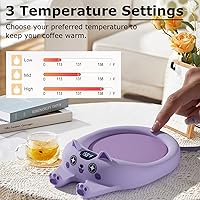 Vista 2 de PUSEE Coffee Mug Warmer with Auto Shut Off, 3 Temp Control, Candle Warmer Plate, Enjoy Warm Coffee & Tea, Gifts for Women & Men