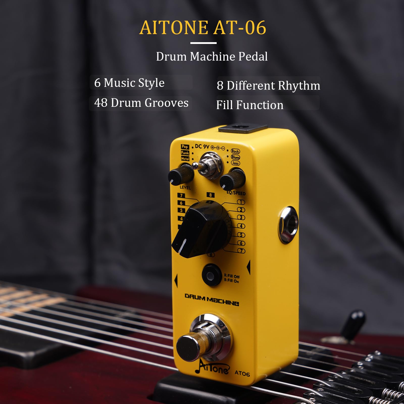 ギター Loop 1 in 2 Machine Drum with Pedal Looper AITONE Amazon.com: Pedal Guitar Machine Drum AITONE ギター