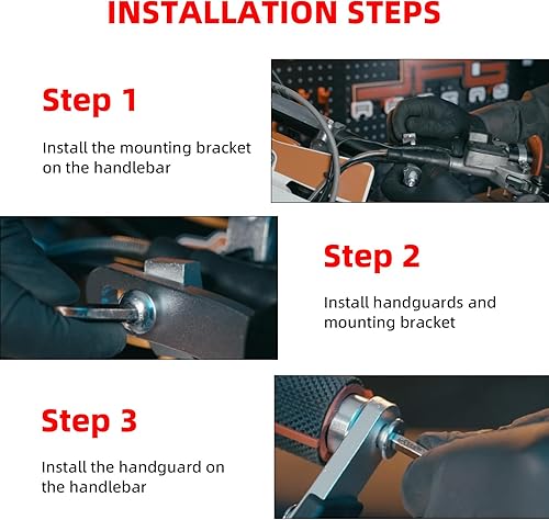 Miniatura 6 de JFG RACING Protectores de mano negros - Universal para barra de cepillo de 78 pulgadas y 1 18 pulgadas para ATV todoterreno para motocicleta Pit