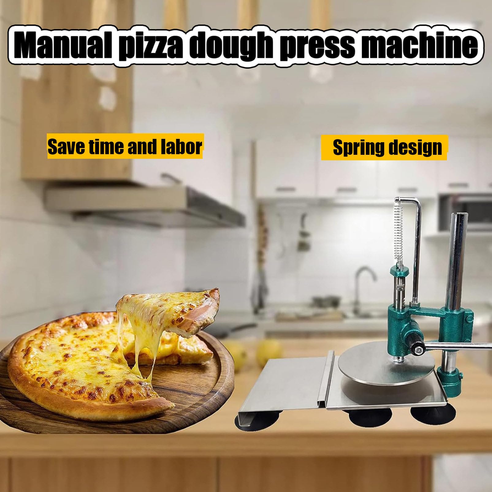 Macchina per pressare l'impasto manuale, macchina per pressare l'impasto della pizza manuale, macchina per la pasta sfogliatrice per pasta, macchina per pressare la pasta per pizza domestica, per cr