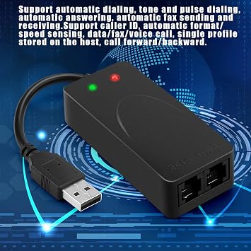AGPtek External USB 56K Modem, Plug & Play Dial-Up for Fax, Win 7/8/10/11