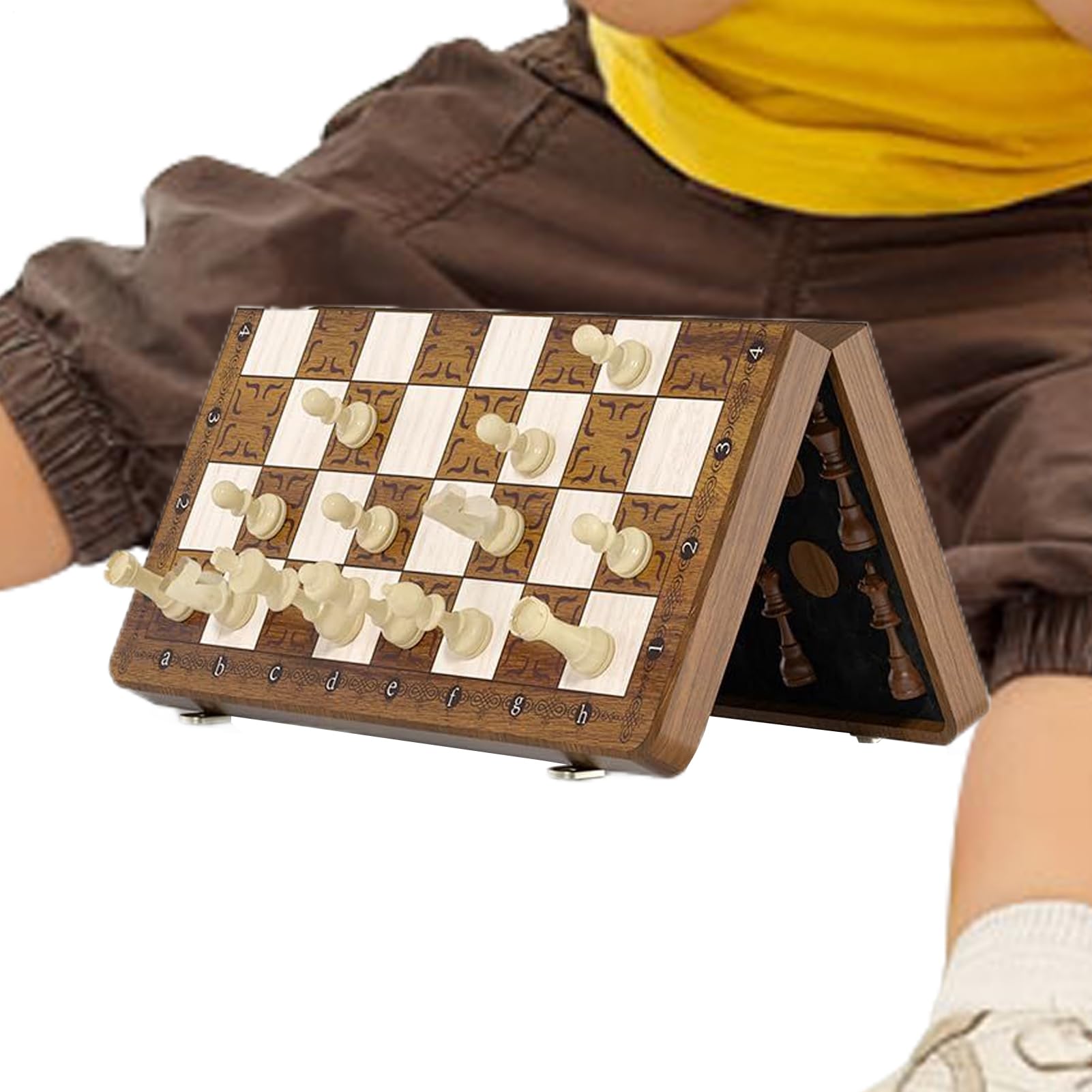 Juego De Plegable Tablero De Magnético De Madera | Actividades De Viaje Para Sala De Espera Auto Noche Familiar Parque Exteriores Casa