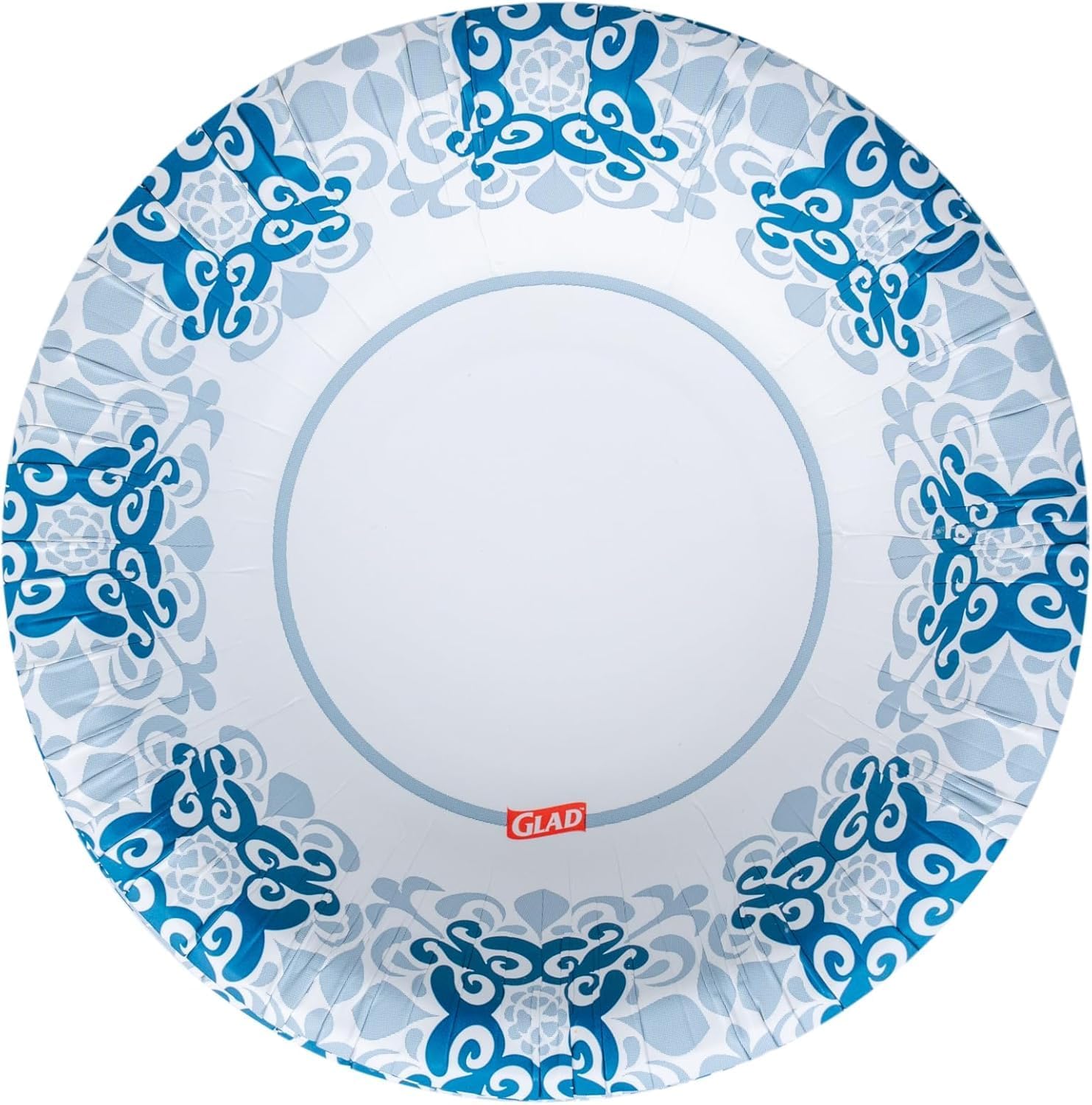 Glad Round Disposable Paper Bowls, Green Victorian Design - Heavy Duty, Soak Proof, Cut-Resistant, Microwavable Bowl for All Foods & Daily Use, 16 Oz, 50 Count - 6 Pack