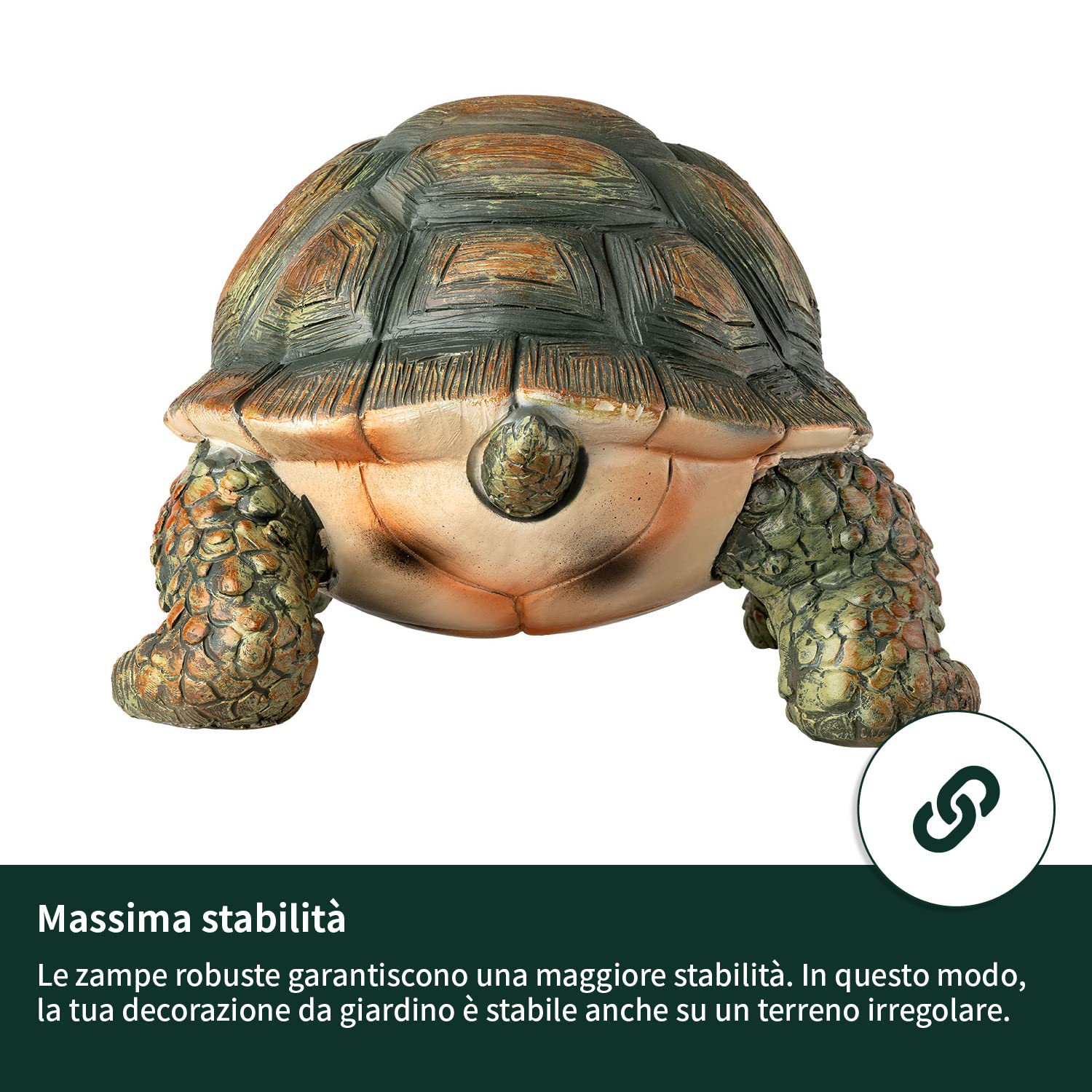 VERDOBA - Tartaruga da giardino - statue animali giardino - statue di resina - statue giardino per esterno - resistente alle intemperie - statua animali - XXL