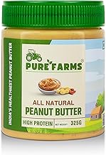 PURE FARMS All-Natural, Single-Ingredient Peanut Butter, 325gm Pack | Keto-Friendly, Crunchy Peanut Butter 100% Natural with unadulterated Peanut flavor