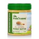 PURE FARMS All-Natural, Single-Ingredient Peanut Butter, 325gm Pack | Keto-Friendly, Crunchy Peanut Butter 100% Natural with unadulterated Peanut flavor gallery image