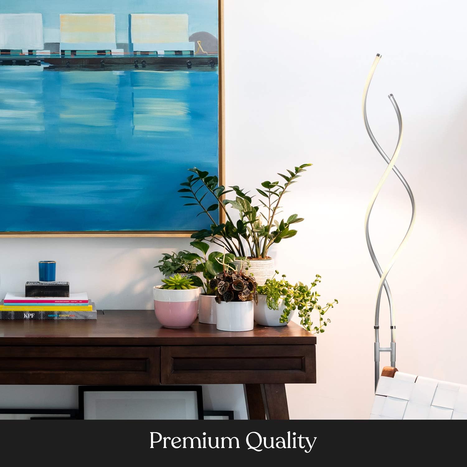 Embrace 60" Matte Nickel Industrial LED Floor Lamp