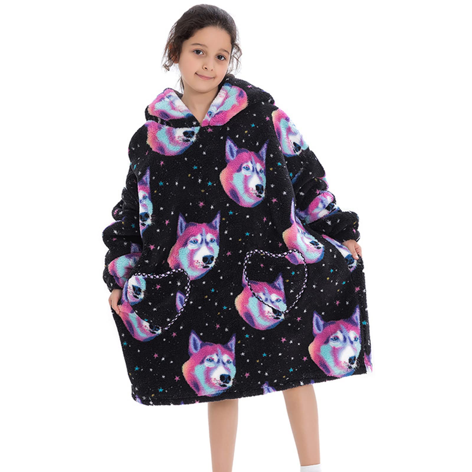 JUMBEAR Bella coperta con cappuccio oversize con occhi di