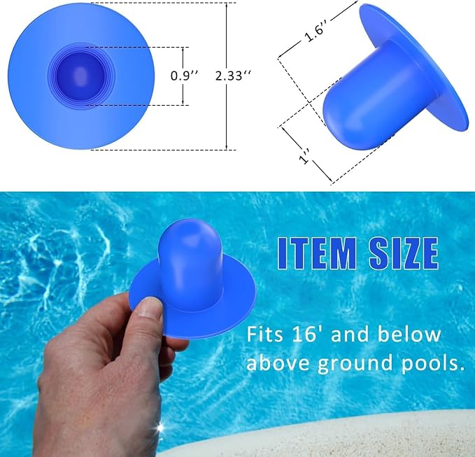 Repuesto tapones filtro bomba piscina 4 piezas azul miniatura 2