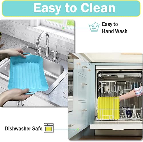 Miniatura 3 de GRORA Paquete de 4 forros de silicona para freidora de aire de 8.5 pulgadas, antiadherentes, resistentes al calor, fáciles de limpiar para freidora