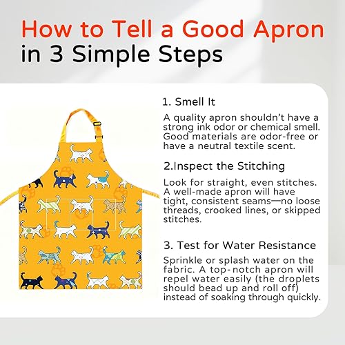 Miniatura 5 de Delantal de gato lindo delantal de cocina para mujeres y hombres, delantales divertidos para cocinar, hornear, pintura, jardinería y fiesta