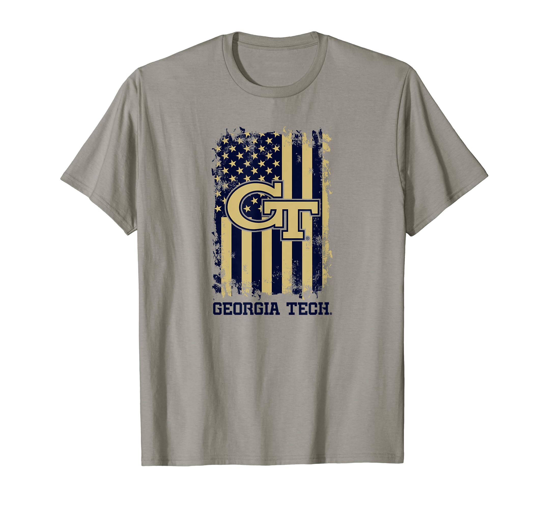 Georgia Tech Yellow Jackets Patriotic Retro American Flag T-ShirtOEKO-TEX STANDARD 100