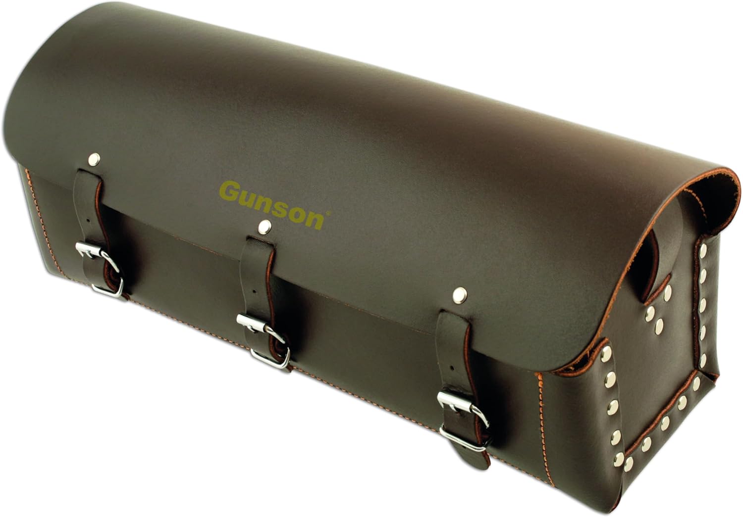 GUNSON 77127 Classic Leather Tool Bag, Black,Brown,Silver