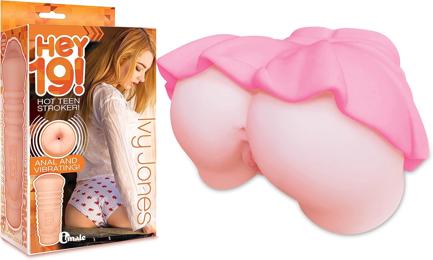 Sex Toy Couples kit of Hey 19! Vibrating Pussy Stroker Ivy Jones and Icon Brands Co-EDS in Disgrace Skirt Ass & Pussy Masturbator