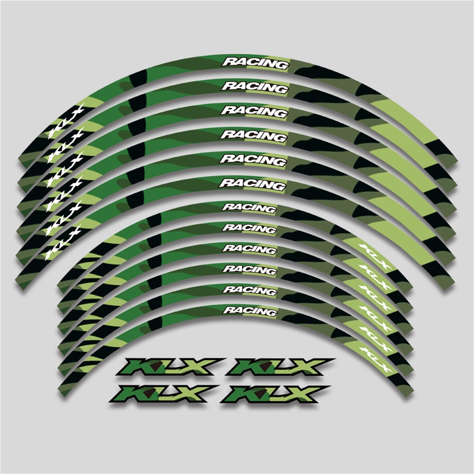 Decorative Stickers Motorcycle Accessories Wheel Stickers Reflective Stripe Rim Decal for Kawasaki KLX250 1979-2020 KLX250S 2006-2014 KLX300 1997-2022(1 Style A 2Green)
