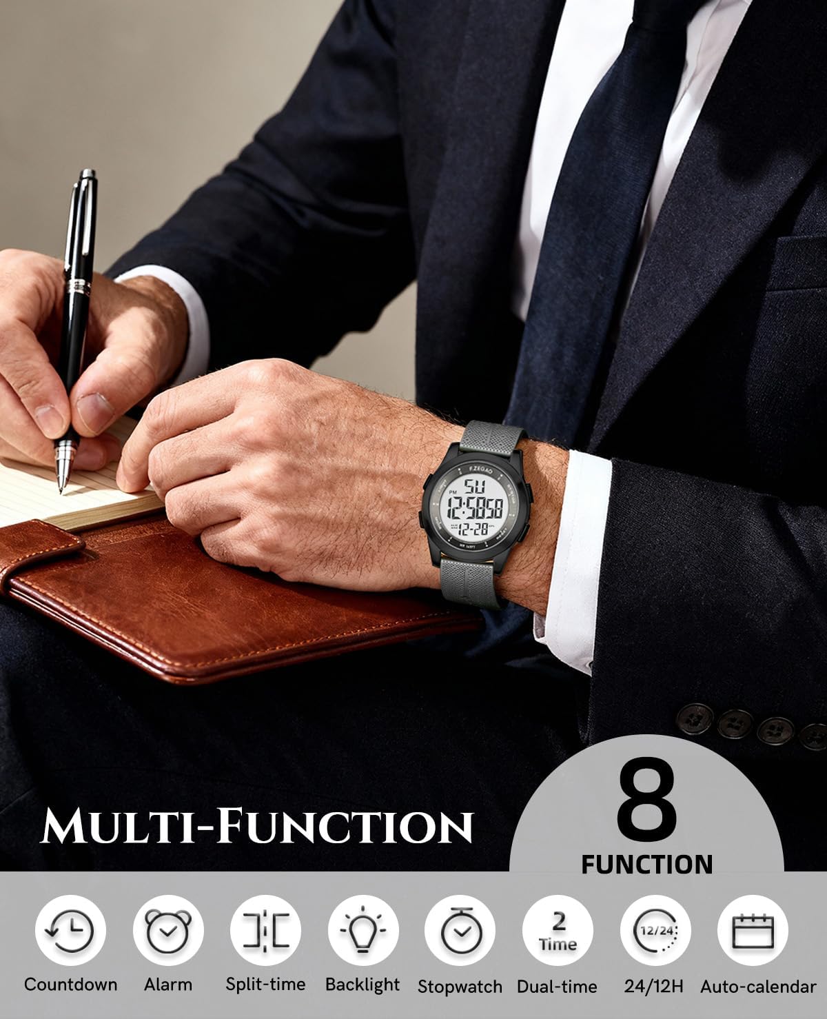 Metal Ultra-Thin Waterproof Digital Watch Men, Military Watches with Timer, Multi-Functions Sport Watches for Men - Image 4