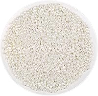Vista 1 de Cuentas de perlas para manualidades, Anezus 2000 piezas de perlas de imitación de marfil, cuentas de perla pequeñas de 4 MM con agujeros para hacer