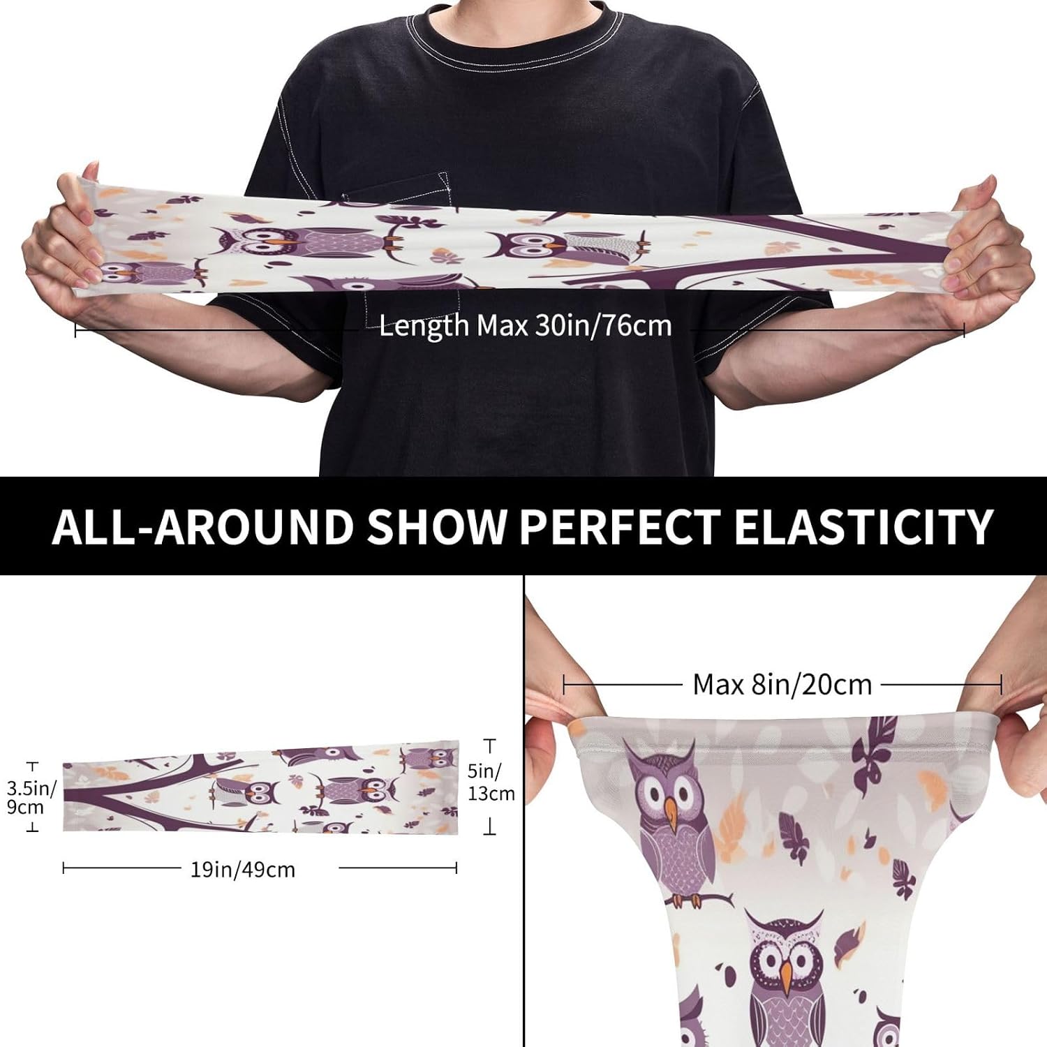 Owl Tree Branches Arm Sleeve for Men Women UV Protection Cooling Sun Sleeves Compression Tattoo Sleeve Cover