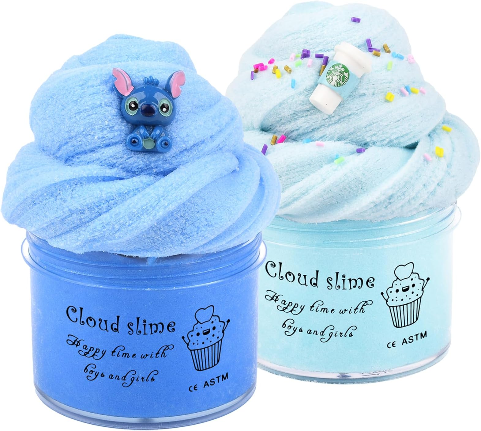 2 Pack Cloud Slime Kit, Orange and Apricot Fluffy Slime, Education Funny toys, Toy Gift Idea to Relieve Stress for Boys and Girls