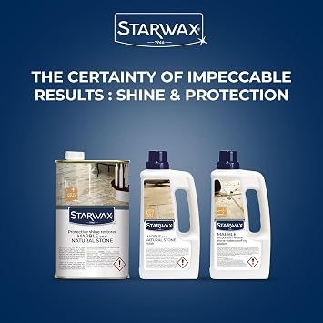 STARWAX Protective Shine Restorer Marble & Natural Stone 1 L | Protects and shines, anti-stain, long-lasting effect, non-slip, approx. 30 m²