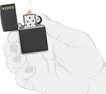 Zippo Classic Black Crackle Logo Pocket Lighter