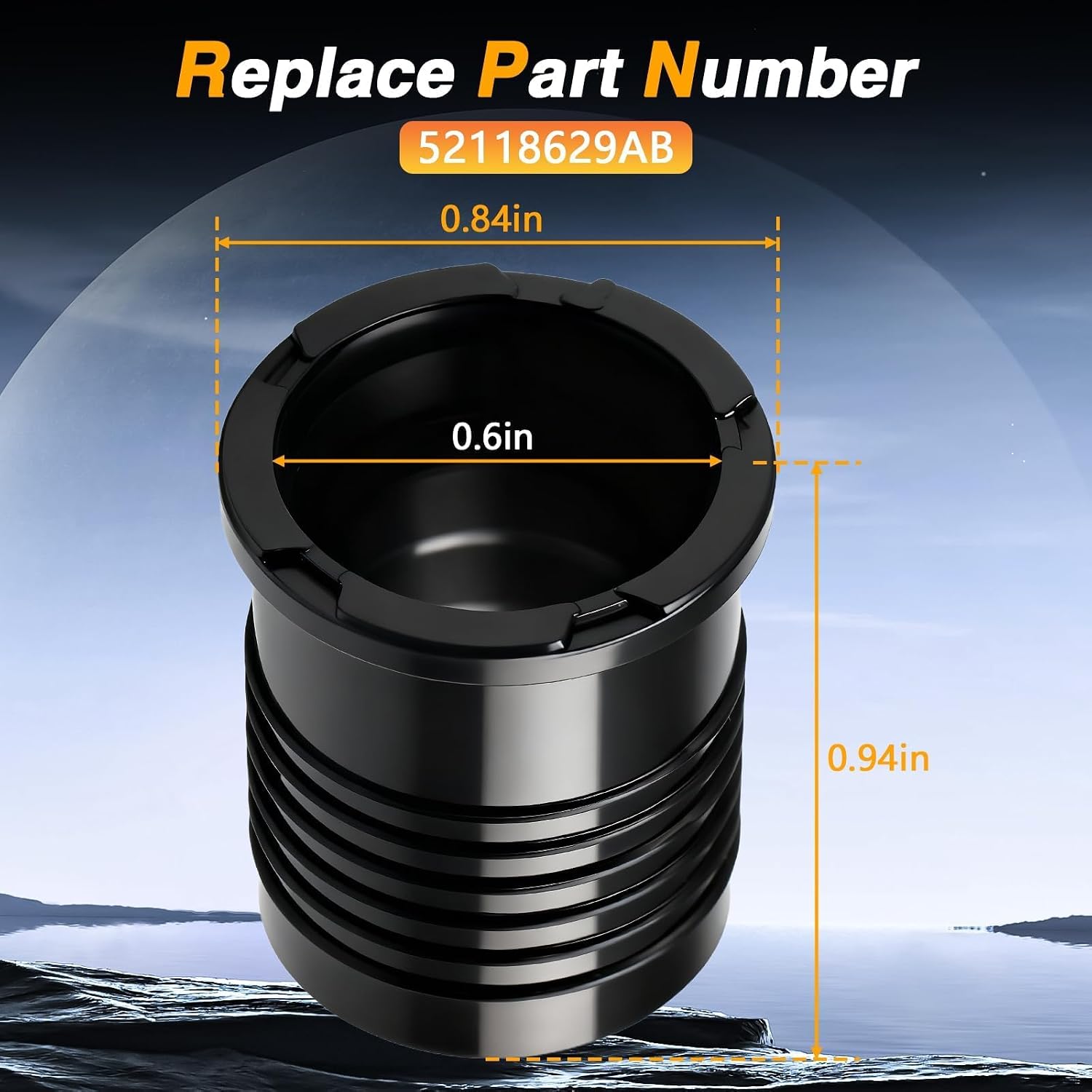 Transmission Dipstick Tube Seal, Oil Filler Tube Seal Compatible with Dodge Durango Dakota Ram 1500 2500 3500 Jeep Cherokee Wrangler Replace # 52118629AB