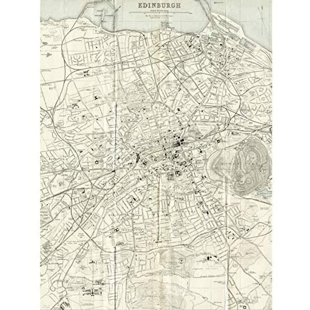 Artery8 Map 1935 Edinburgh City Scotland Plan Chart Art Print Canvas Premium Wall Decor Poster Mural