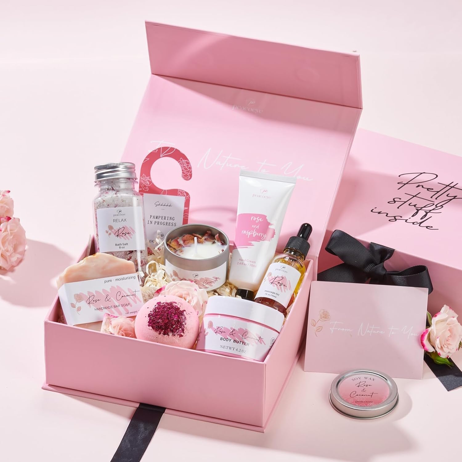Peacoeye Spa Gifts for Women Bath Gift Baskets Relaxing Spa Self Care Gift for Mom Her Sister Wife Auntie Home Bath Care Package Thank You Gift Birthday Gift for Women Friendship Ideas - Image 2