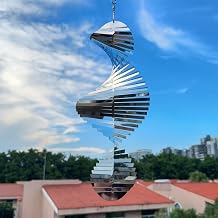 Wind Spinner Garden Indoor Outdoor Decor 3D Stainless Steel Metal Hanging Decorations, Water Droplets Shape Wind Sculptures & Spinners 12inchGreen&Purple,Gifts for Women Mom Dad Friend