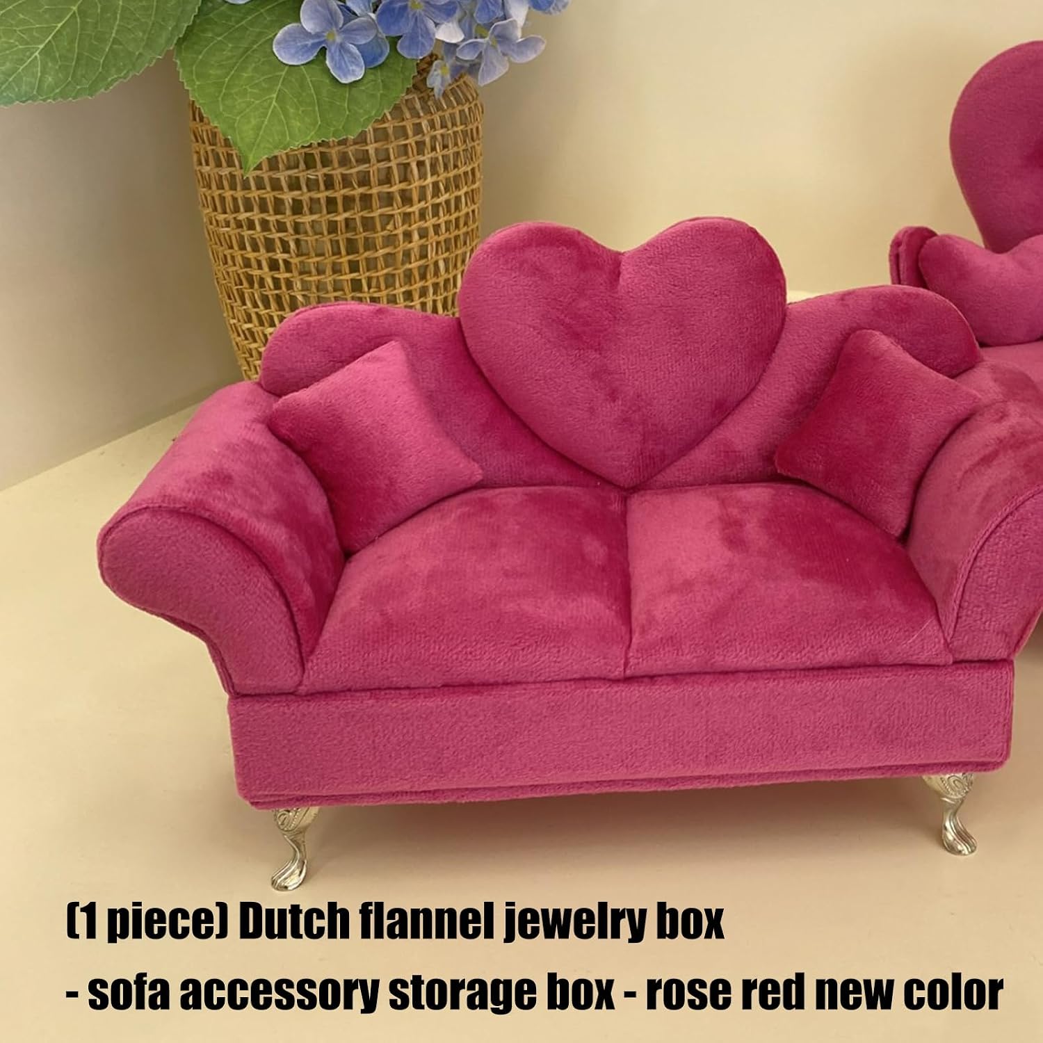 Sofa Inspired Jewelry Storage Box Plush Flannel Lining Modern Home Decors Rose Color Jewelry Container Rose Organizers image 2