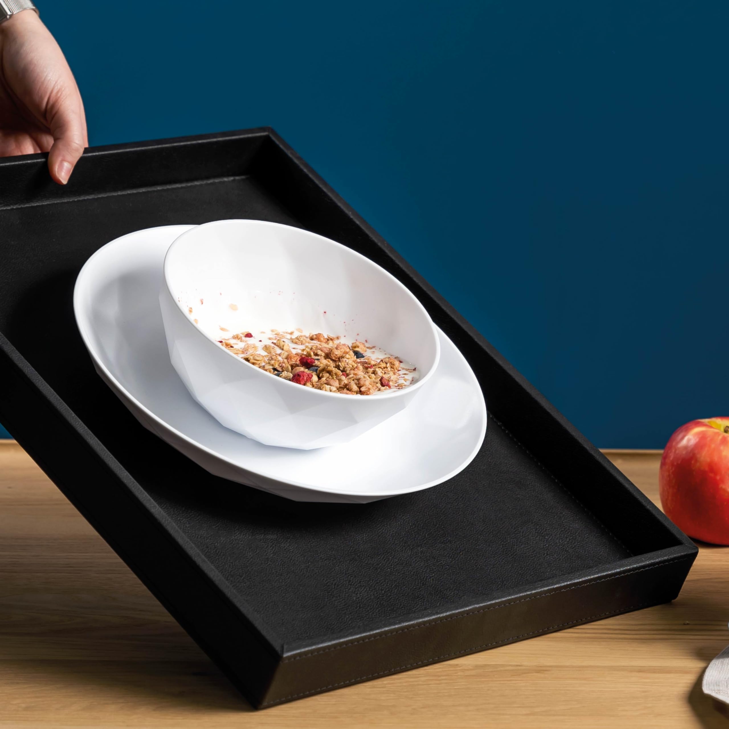 silwy® Universal Magnetic Plates (Set of 2) High-Tech Plastic - Perfect for Camping, Caravaning and Boating - Non-Slip Crockery Stackable without Any Rattling